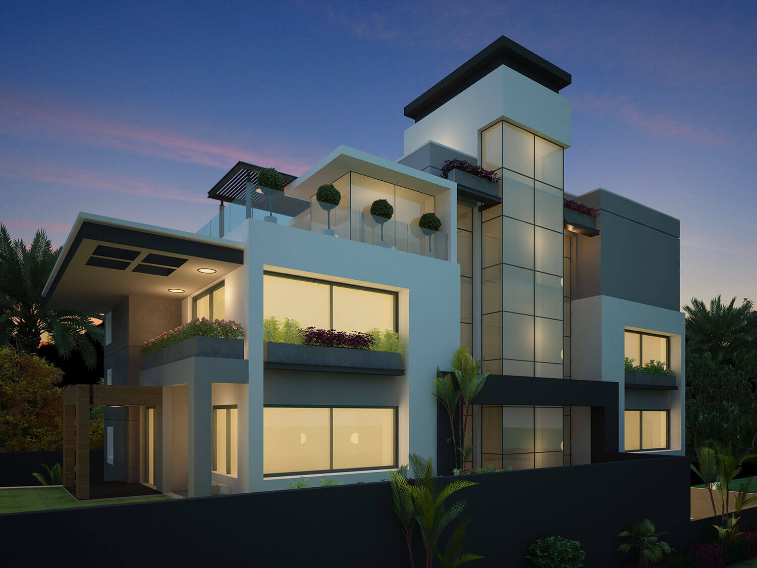 Amazing Night View modern Bunglow