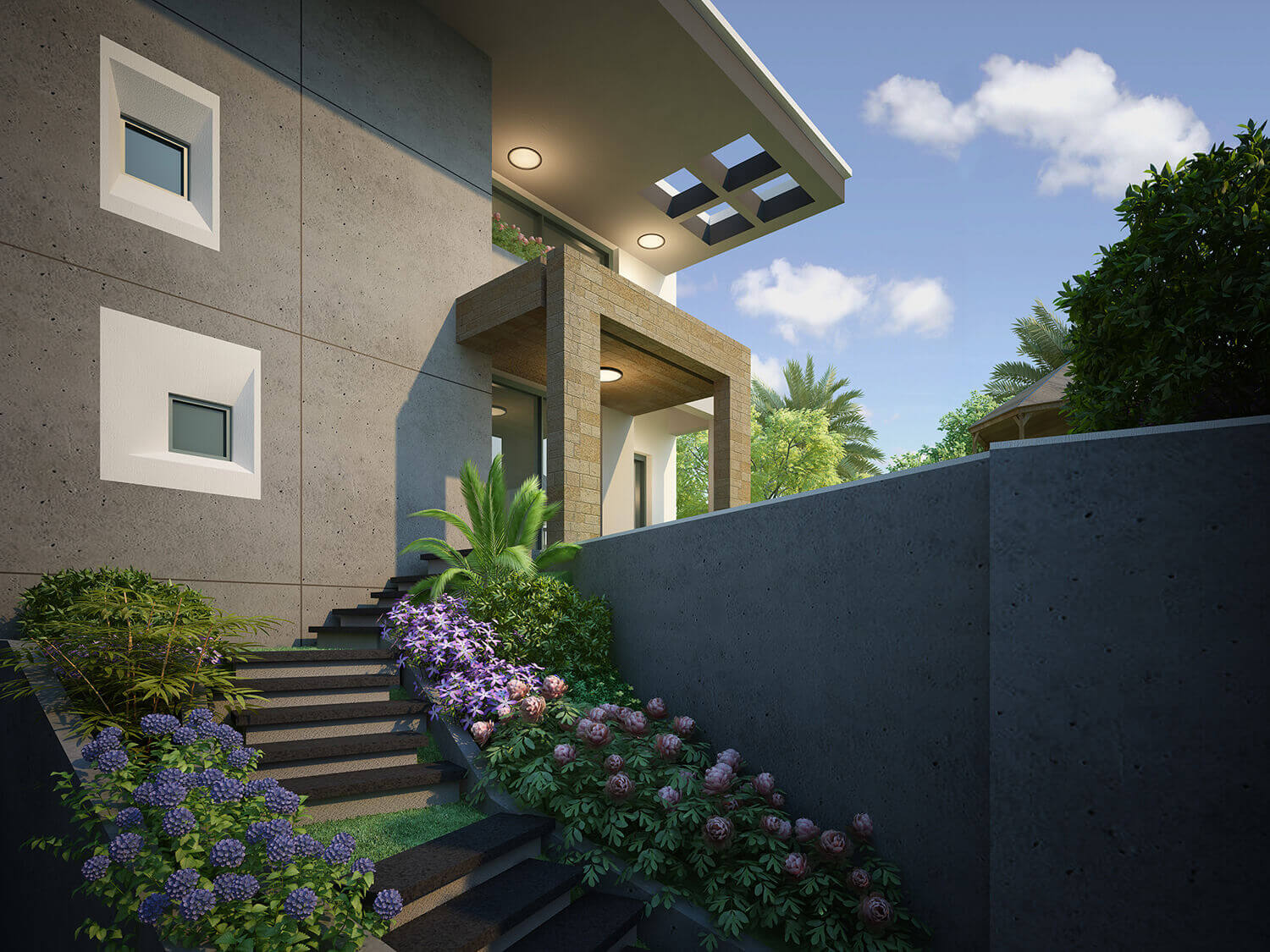 Beautiful Staircase with plants